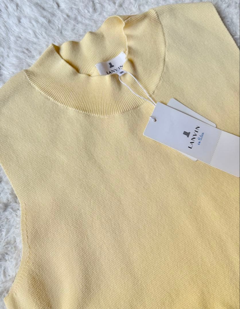 【新品】LANVIN en Bleu コットンミラノリブアシメヘムニット