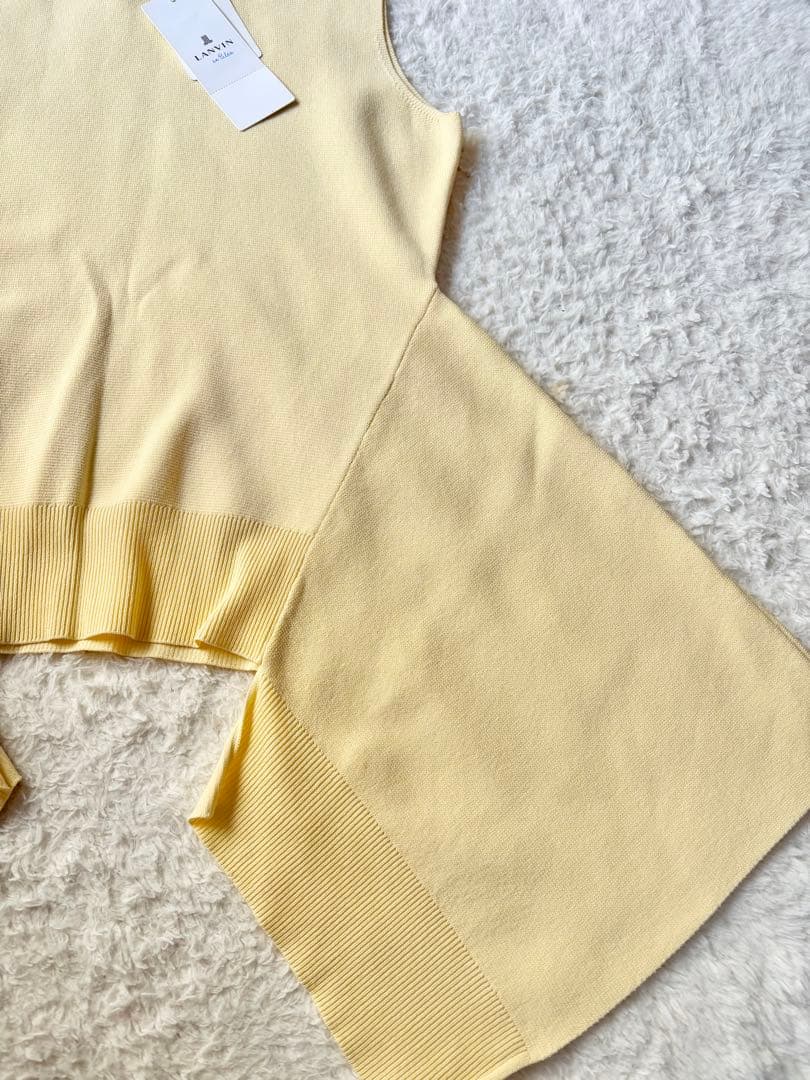 【新品】LANVIN en Bleu コットンミラノリブアシメヘムニット