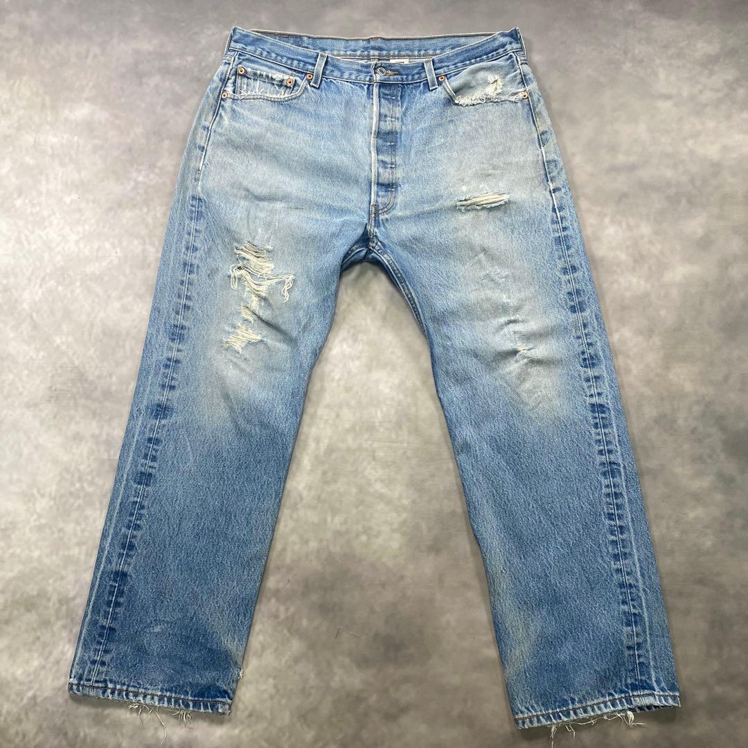 Levi’s 501古着W38極上ダメージクラッシュ メキシコ製　AG35