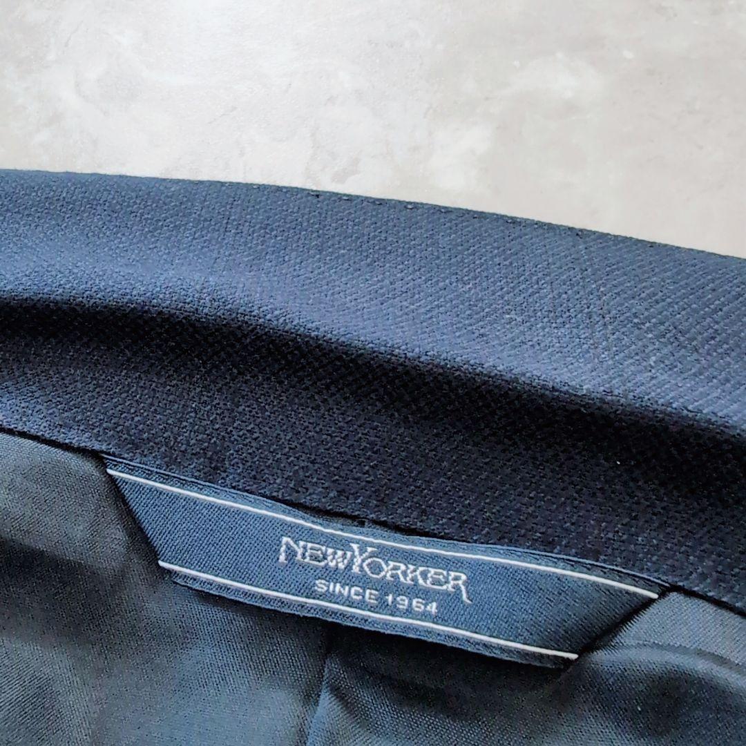 【極美品】NEWYORKER　ネイビー　チェック　XXL　AB8 超特大　現行