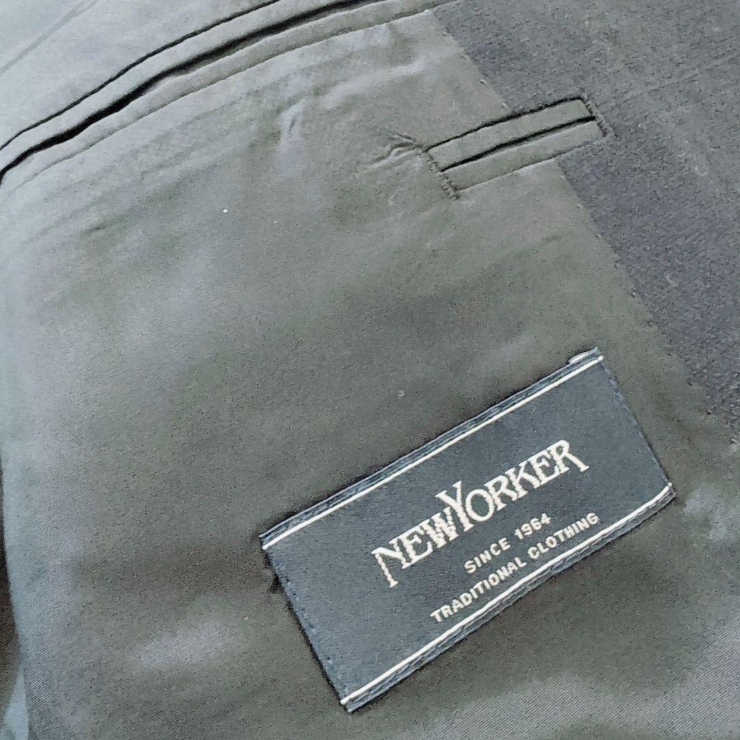 【極美品】NEWYORKER　ネイビー　チェック　XXL　AB8 超特大　現行