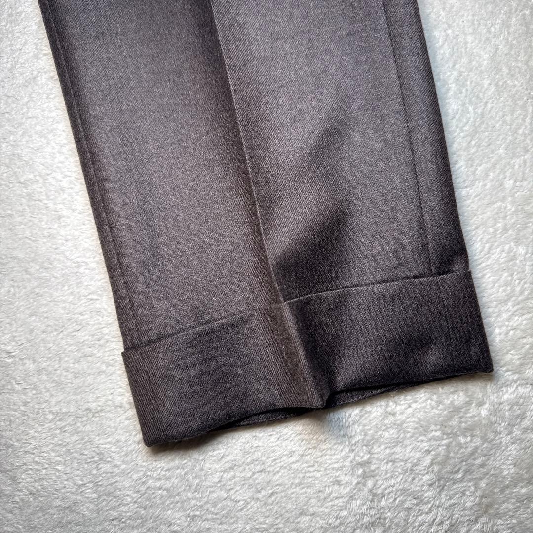 39 極美品　秋冬　インコテックス　スラックス　ブラウン　46 ウール