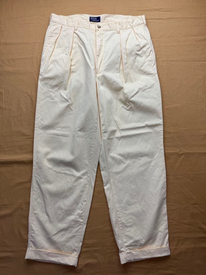 USA製　ラルフローレン　チノ　初期タグ　チノパン　イエロー　2タック　polo