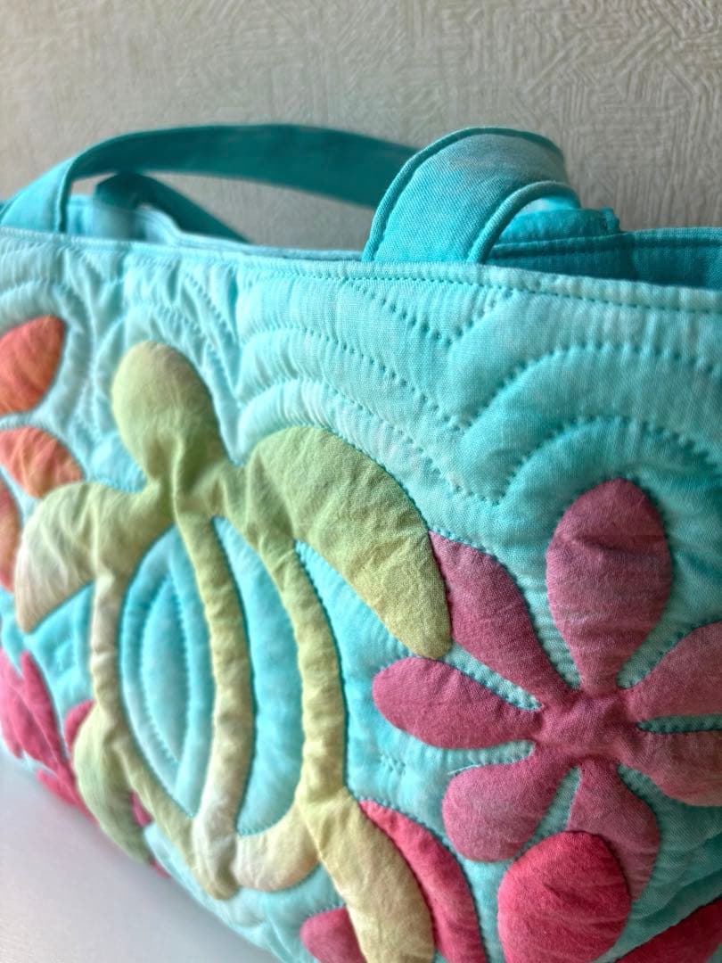 ハワイアンキルト　ハンドメイド　トートバッグ