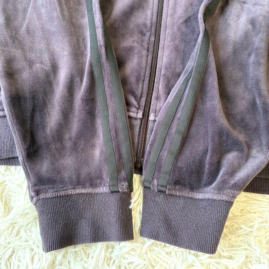 アディダス ベロア ジャージ セットアップ ダークパープル 大きいサイズ XL