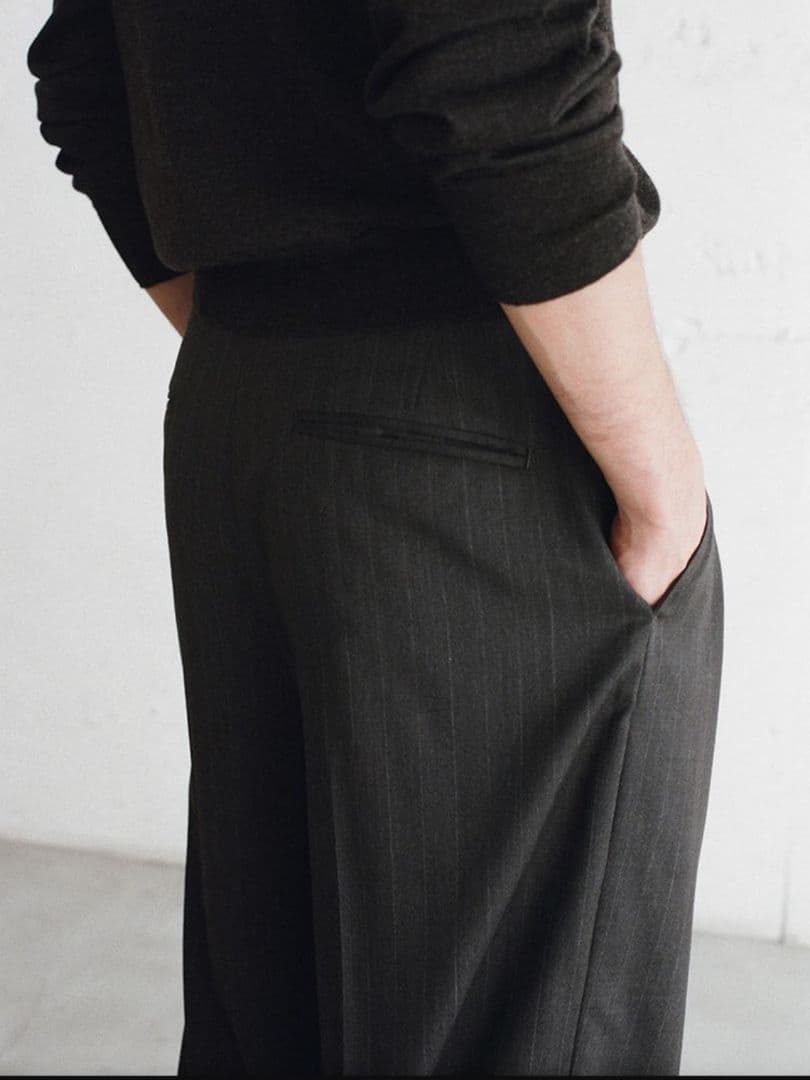 LIDNM　Wool Chalk Stripe Slacks