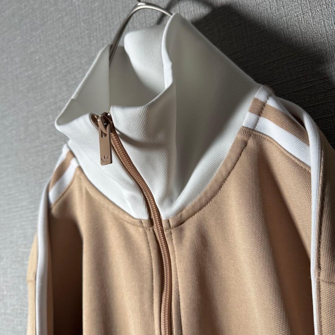 好配色★adidas トラックジャケット ベッケンバウアー 刺繍 ベージュ L