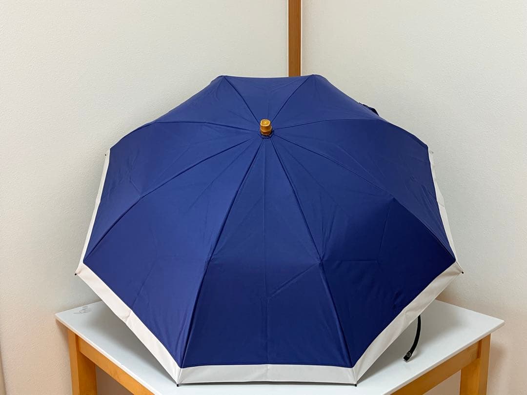 サンバリア100 折りたたみ日傘　ネイビー 晴雨兼用