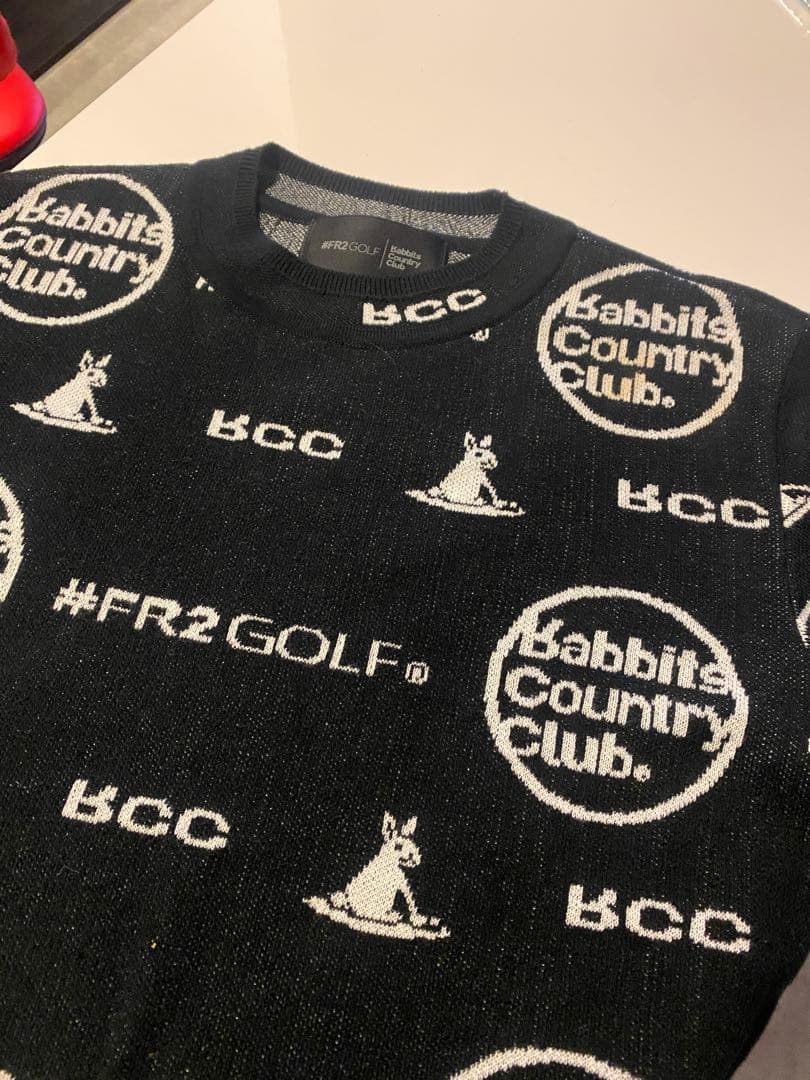 #FR2GOLF ロゴ入り黒セーターエフアールツー【値下げ】