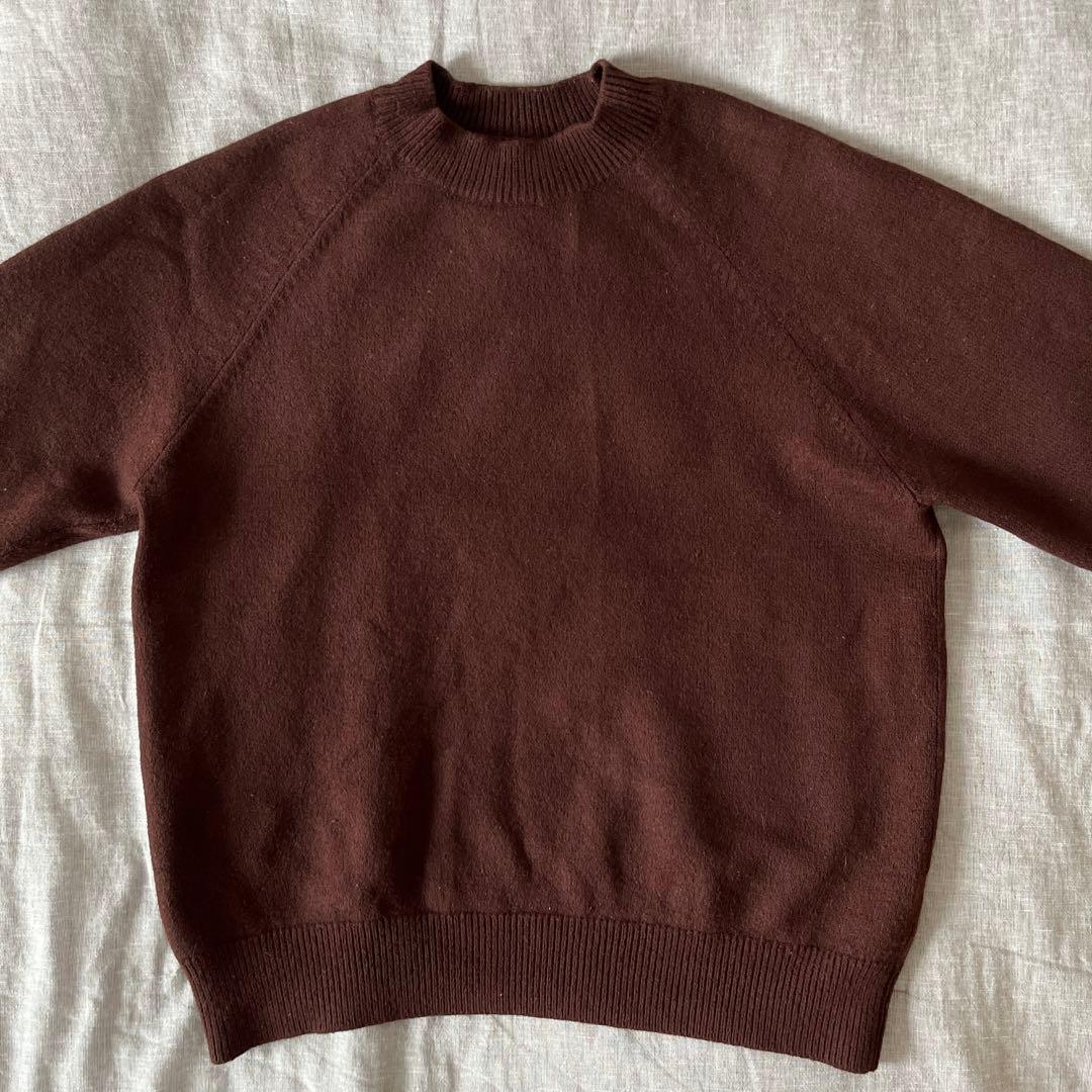 BATONER ウール ニット ラグランスリーブ ブラウン
