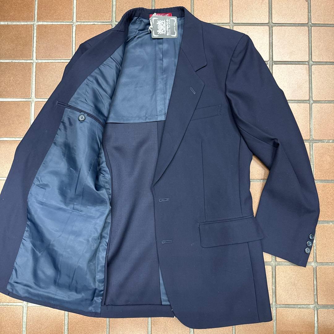 新品 Y6 L スリーピーススーツ シングルスーツ ネイビー系 ウール100%