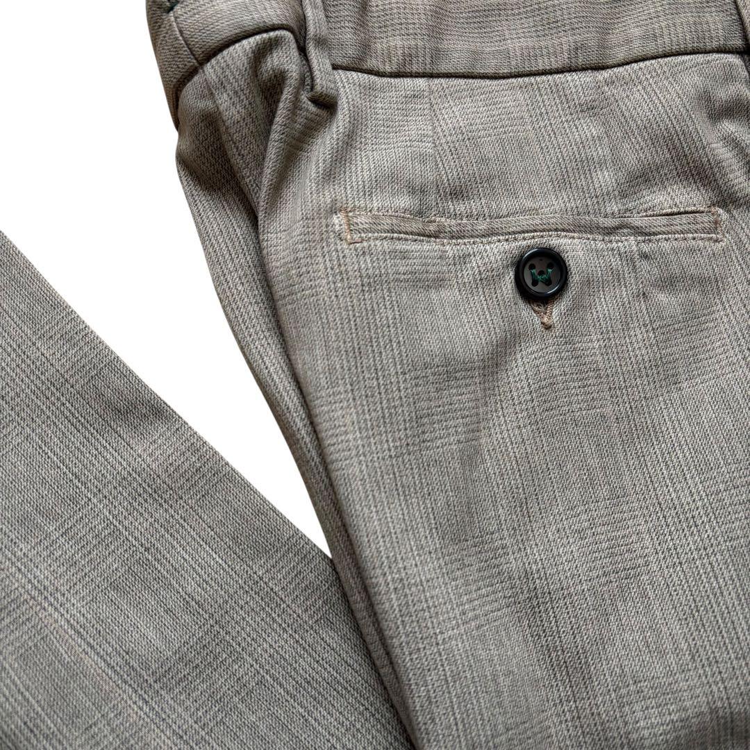 新品未使用/3.5万円/BERWICH/フェードベージュグレンチェックパンツ