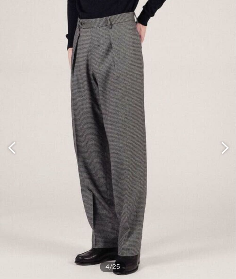 TOMORROWLAND ストレッチサキソニー インプリーツワイドスラックス