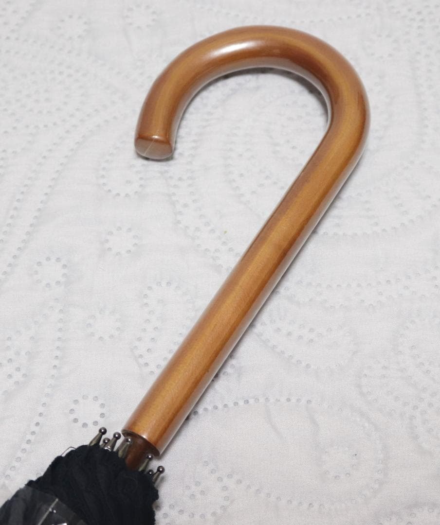 新品【長傘 日傘】抜け感 豪華 総刺繍 高級日傘 木製 日本製 黒