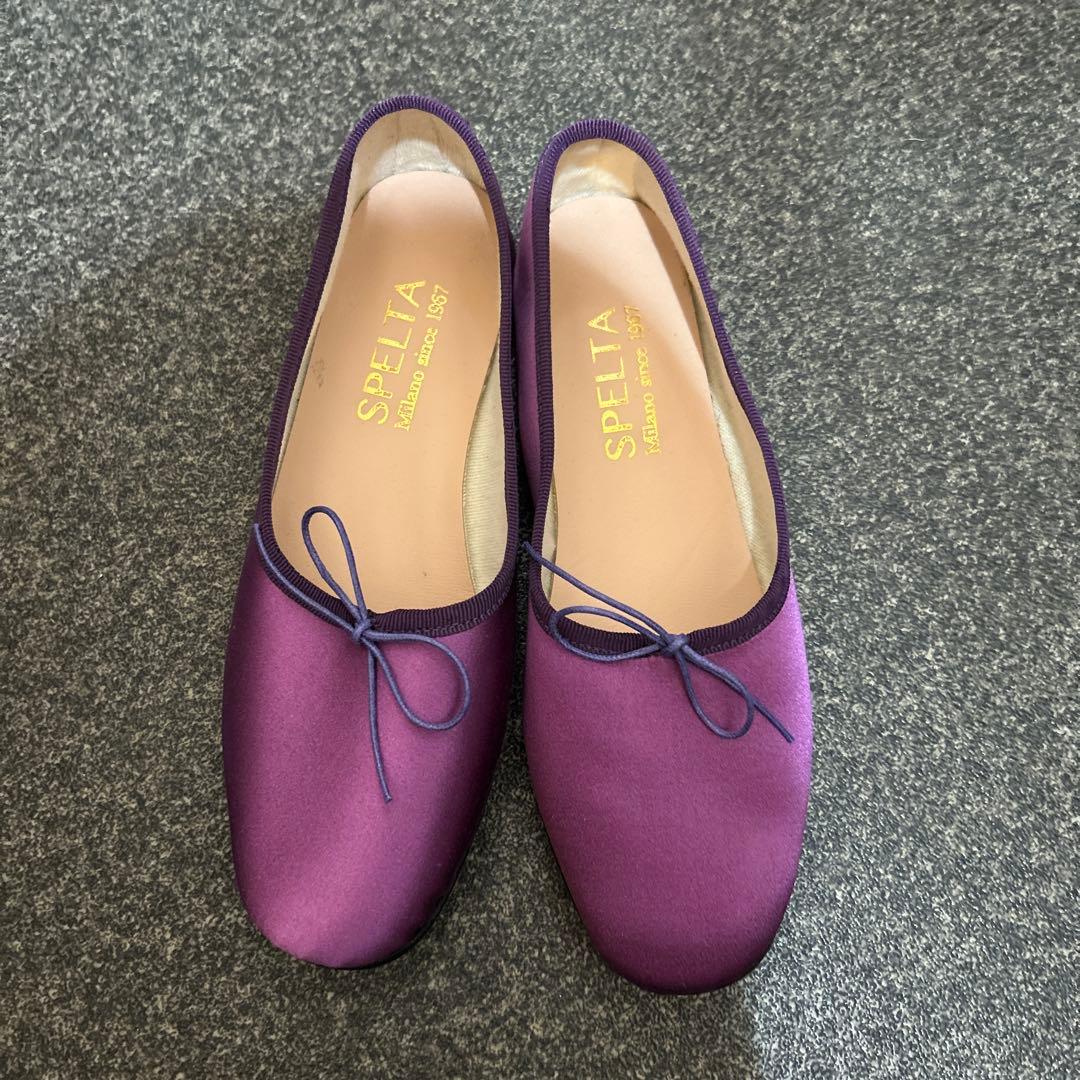 SPELTA/サテン バレエシューズ パープル系37