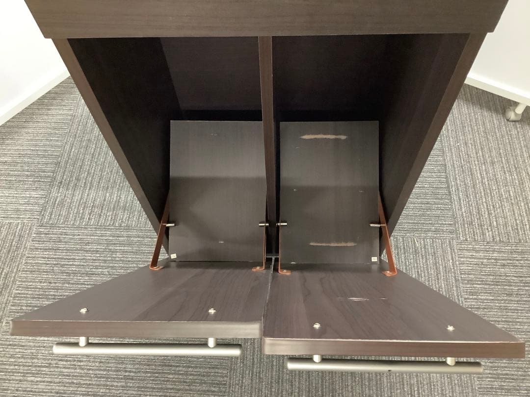 2分別可能なゴミ箱 ペールボックス 木目調 ダストボックス キャスター付き