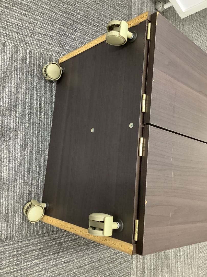 2分別可能なゴミ箱 ペールボックス 木目調 ダストボックス キャスター付き