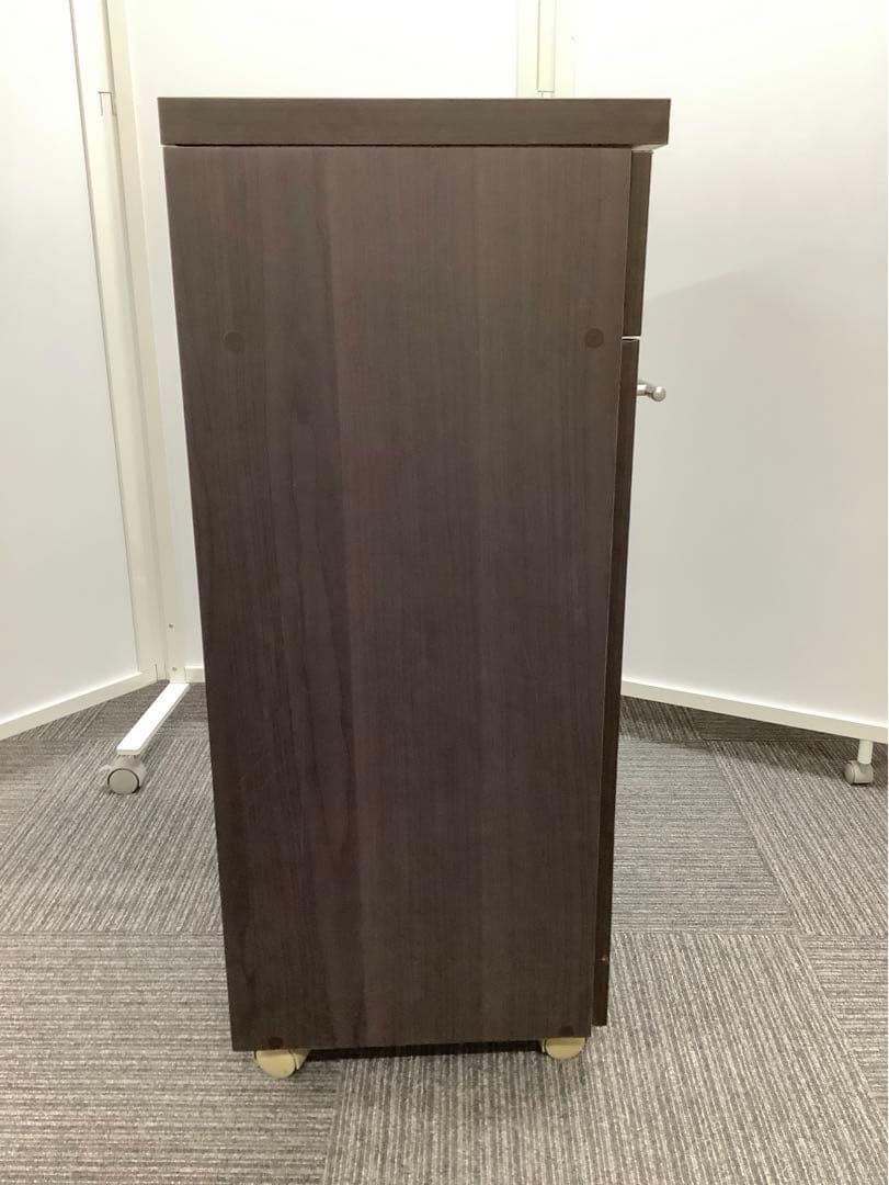 2分別可能なゴミ箱 ペールボックス 木目調 ダストボックス キャスター付き