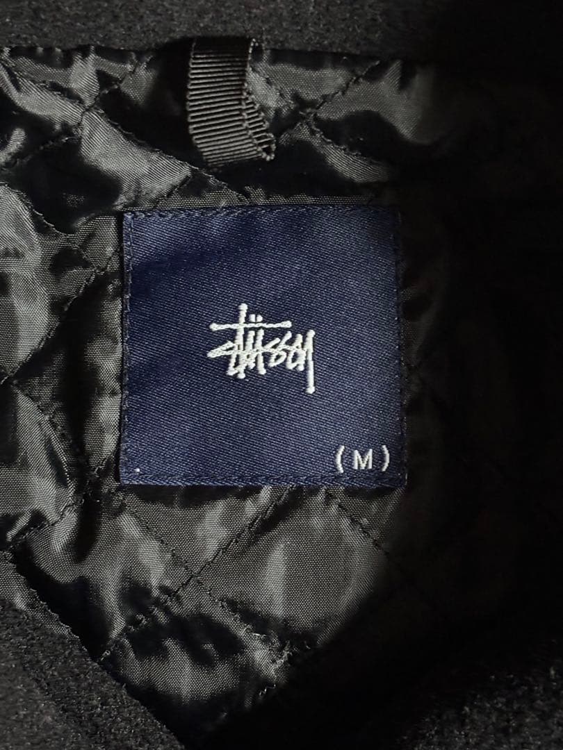 old stussy Pコート ドローコード付き ブラック 袖内リブ