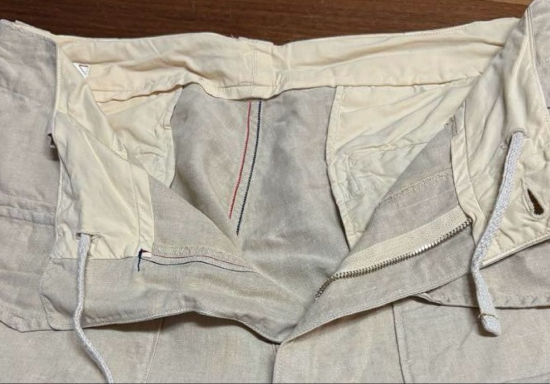 美品　45R レディース　麻ワイドパンツ