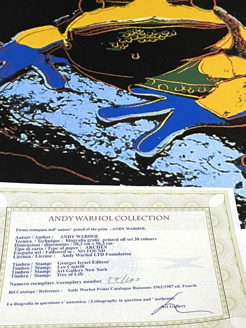 【世界100部限定】アンディ ウォーホル リトグラフ 「カエル」