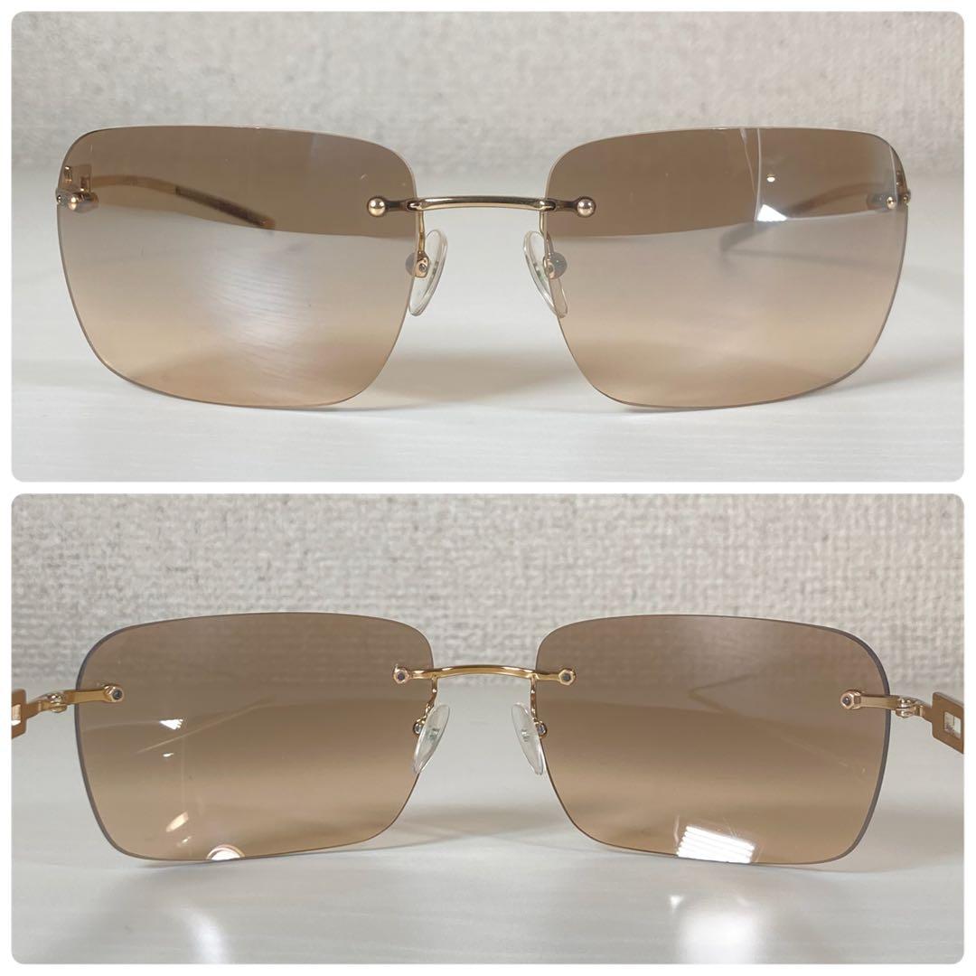 GUCCI グッチ サングラス ラインストーン Gロゴ ケース付 リムレス