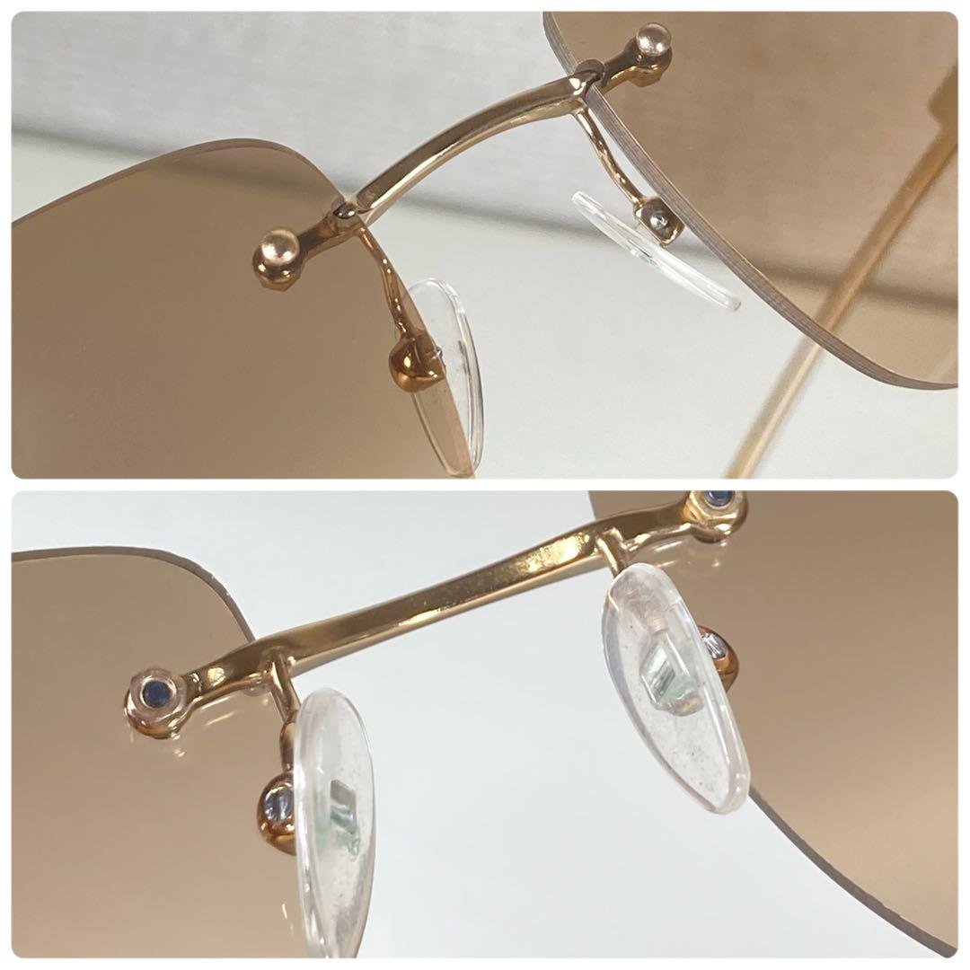 GUCCI グッチ サングラス ラインストーン Gロゴ ケース付 リムレス