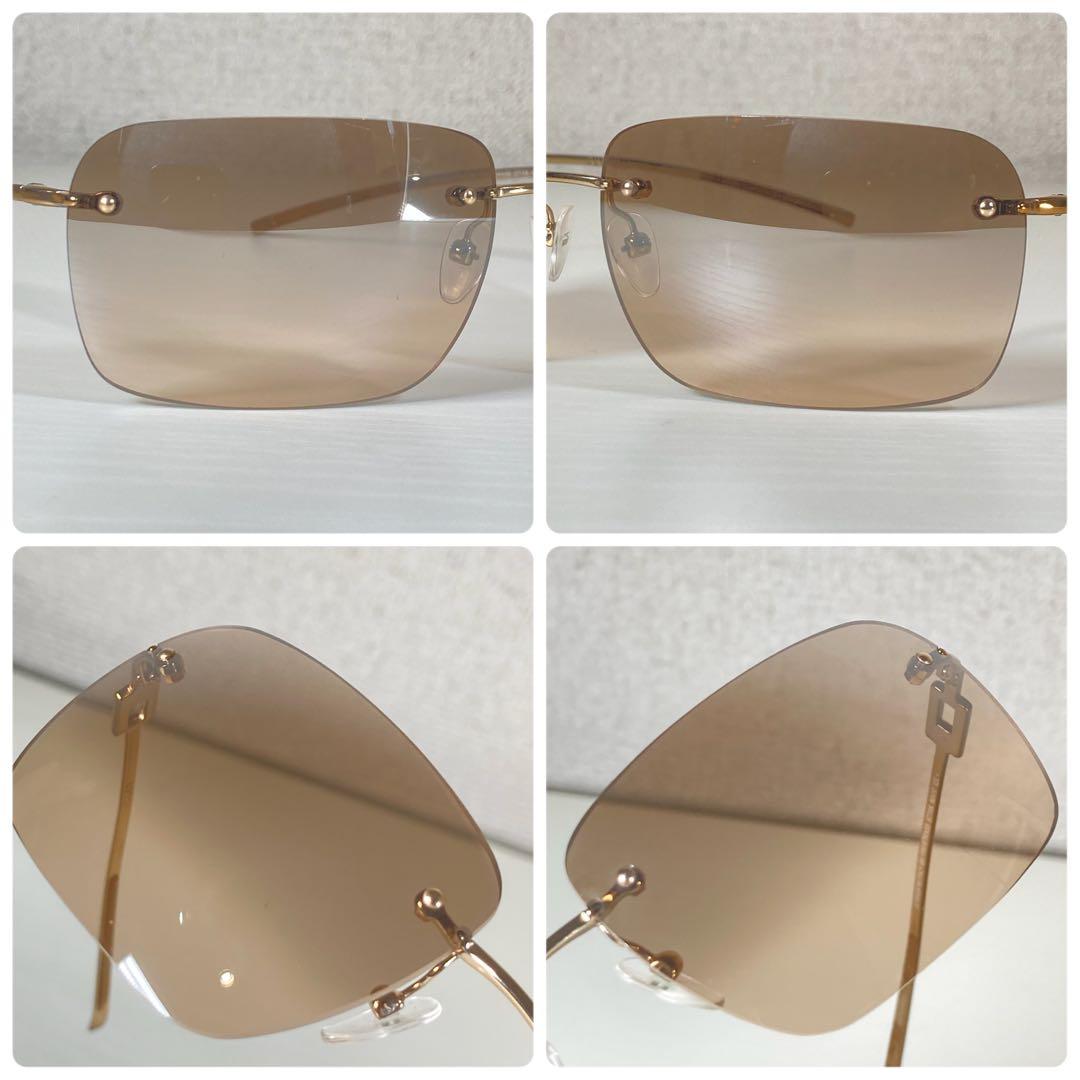 GUCCI グッチ サングラス ラインストーン Gロゴ ケース付 リムレス