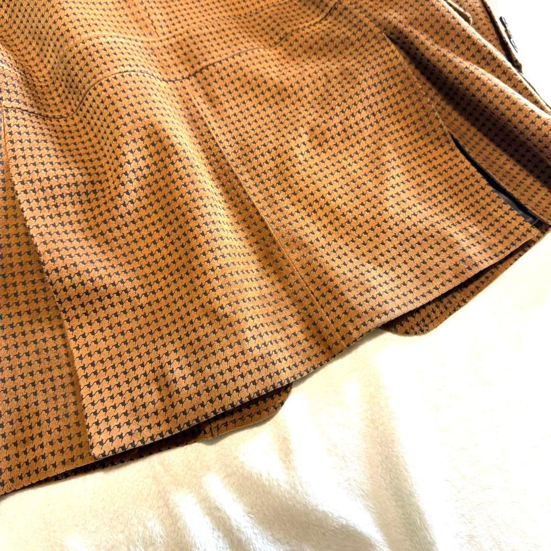 アクアスキュータム 羊革 ラムレザー ヌバック 千鳥格子 ジャケット 激レア L