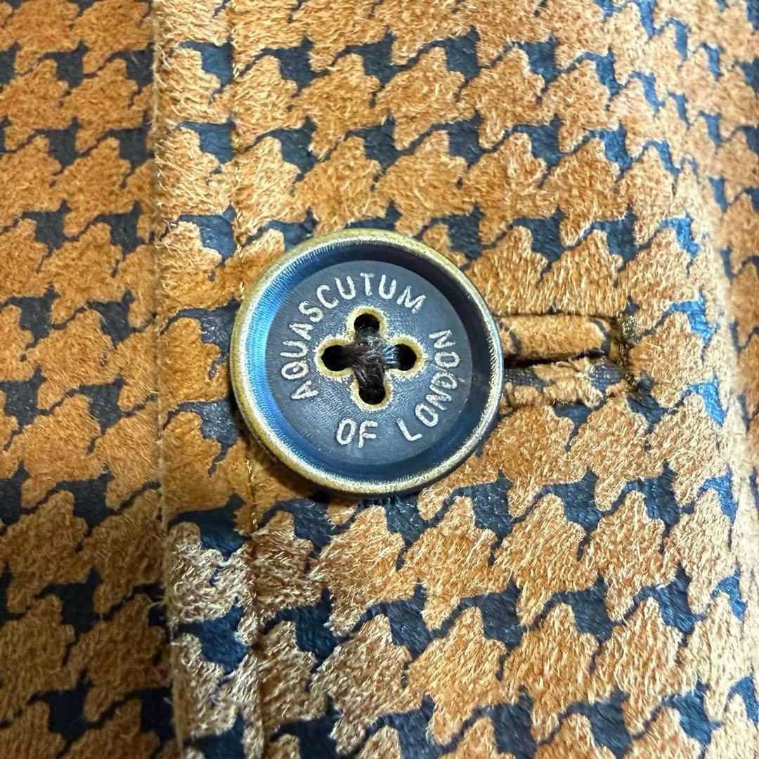 アクアスキュータム 羊革 ラムレザー ヌバック 千鳥格子 ジャケット 激レア L