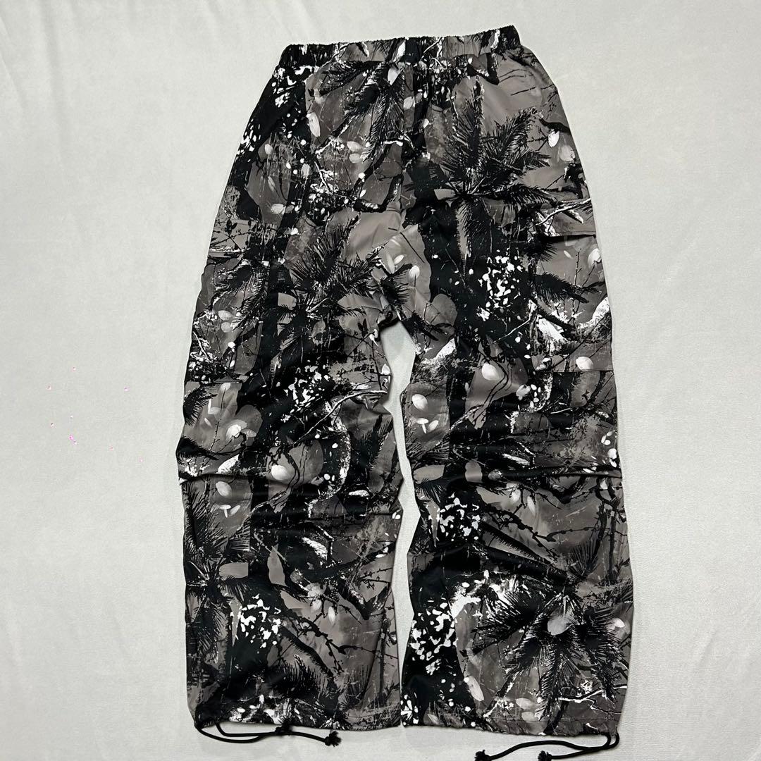 Unknown ブラック リアルツリー ナイロン パラシュート カーゴパンツ