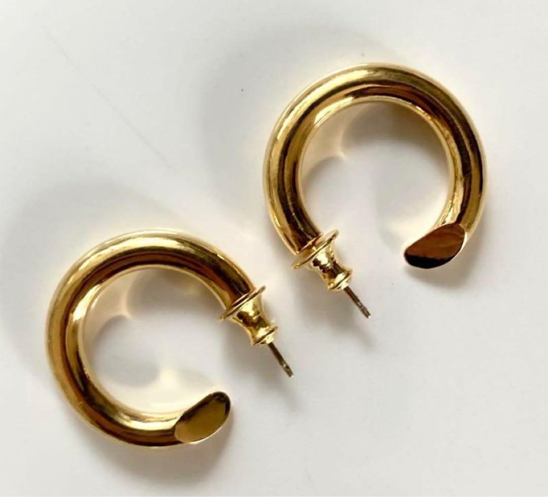 フープピアス　silver 925 18k キャリアリング風