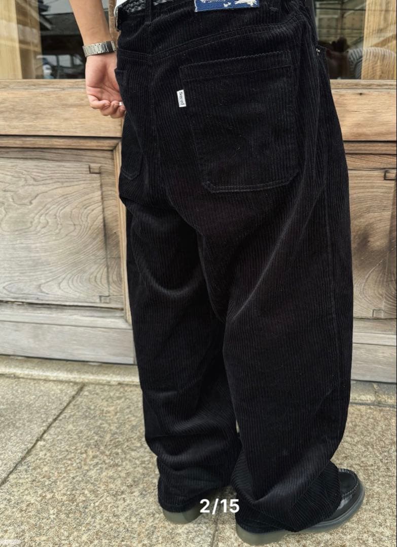 パンツ Sqoud Corduroy Baggy Pants BLACK