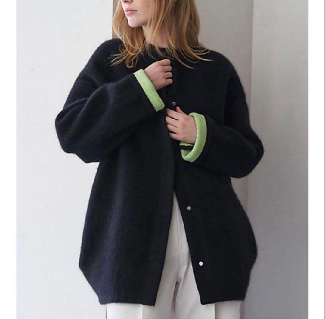 エレンディーク　CNラクーンミックスWカーディガン　ブラック