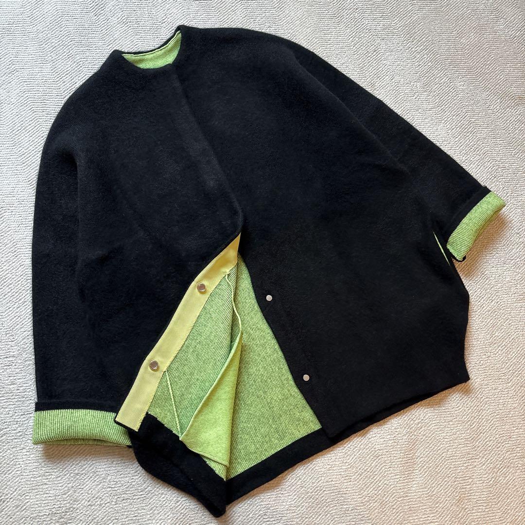 エレンディーク　CNラクーンミックスWカーディガン　ブラック