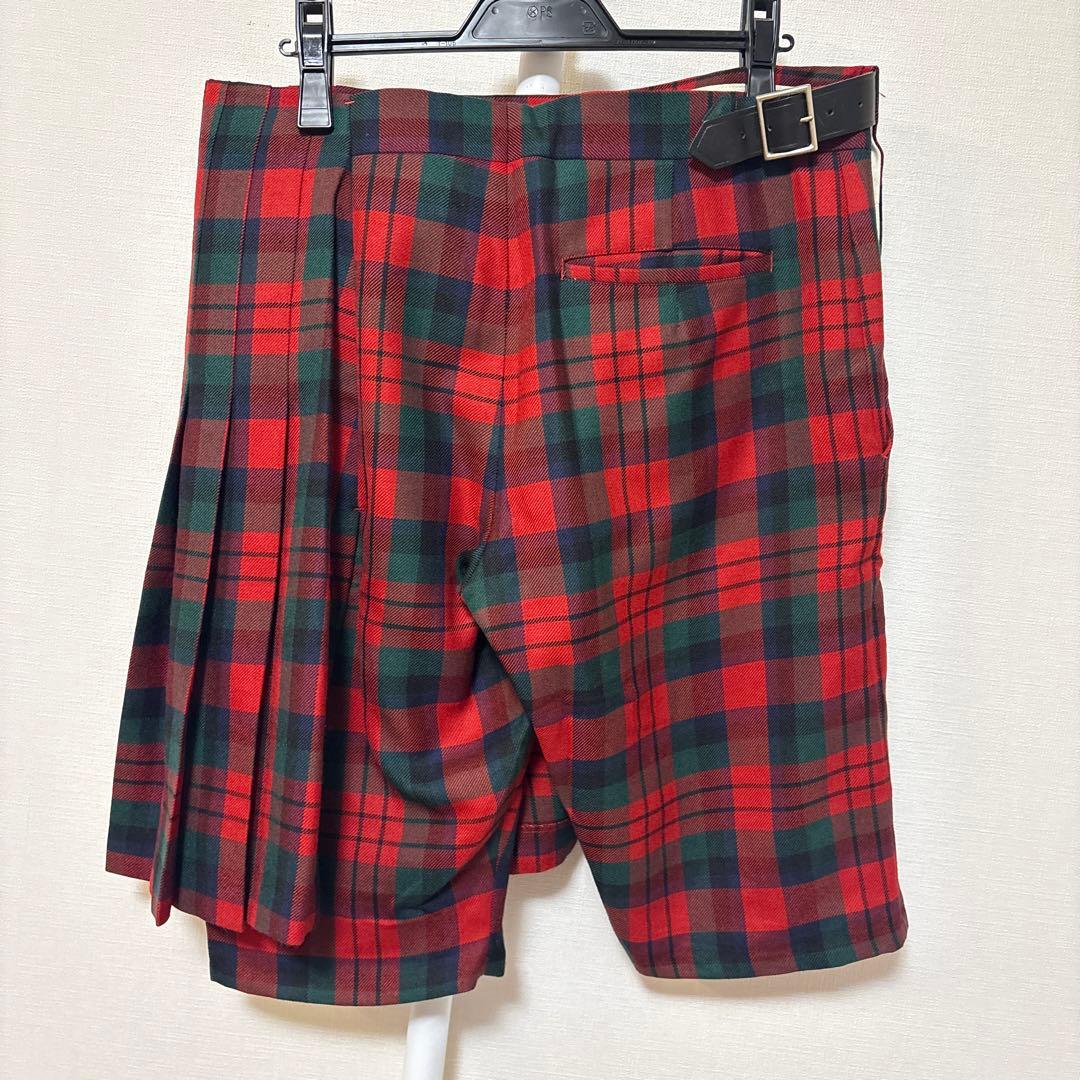 コムデギャルソンオムプリュス タータンチェック柄ショートパンツ スカート