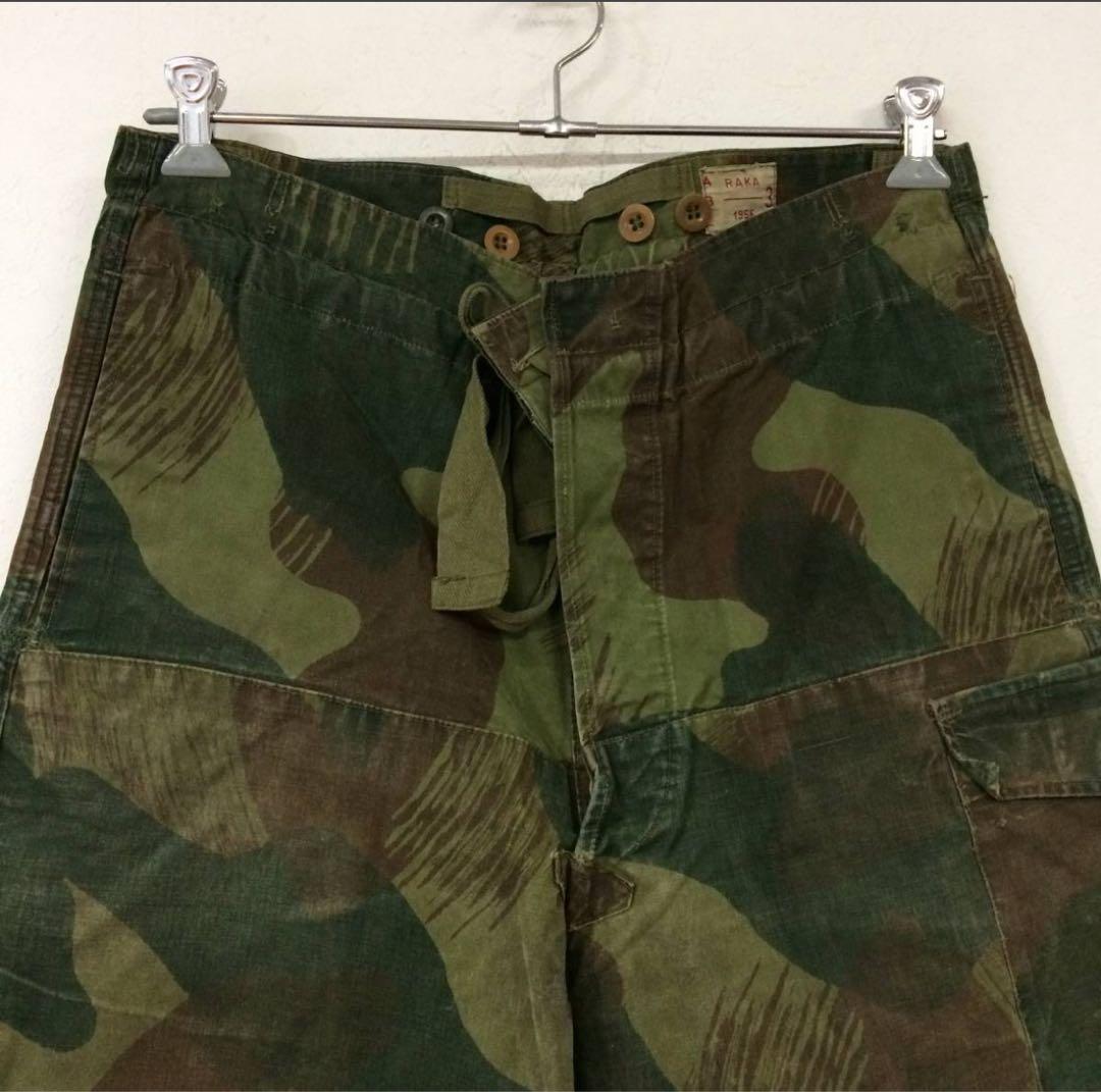 ビンテージ　50s　ミリタリー　ベルギー軍　ブラッシュスクロールカモ　パンツ