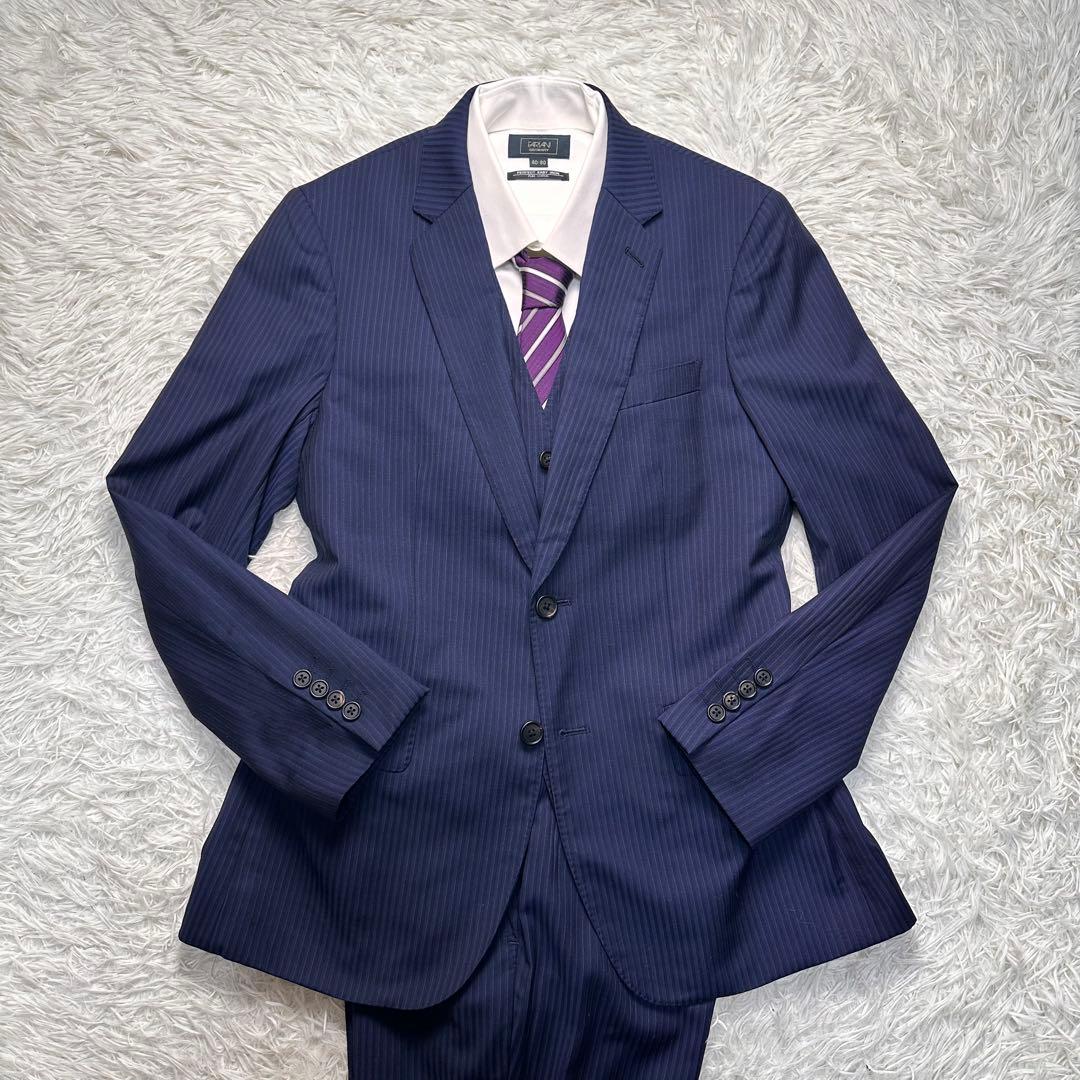 現行 未使用級 ポールスミス 3ピース ネイビー ストライプ M