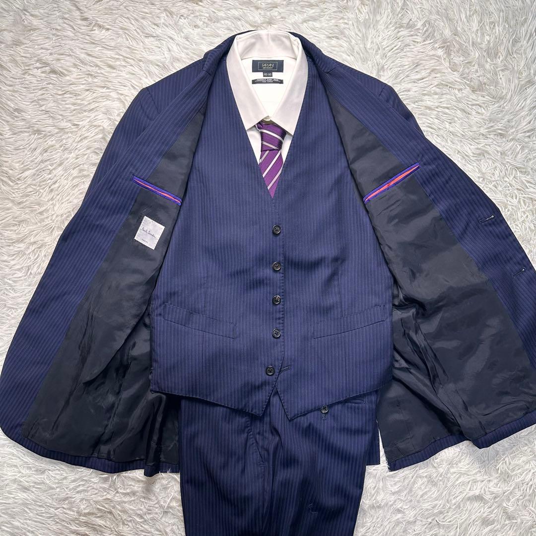 現行 未使用級 ポールスミス 3ピース ネイビー ストライプ M