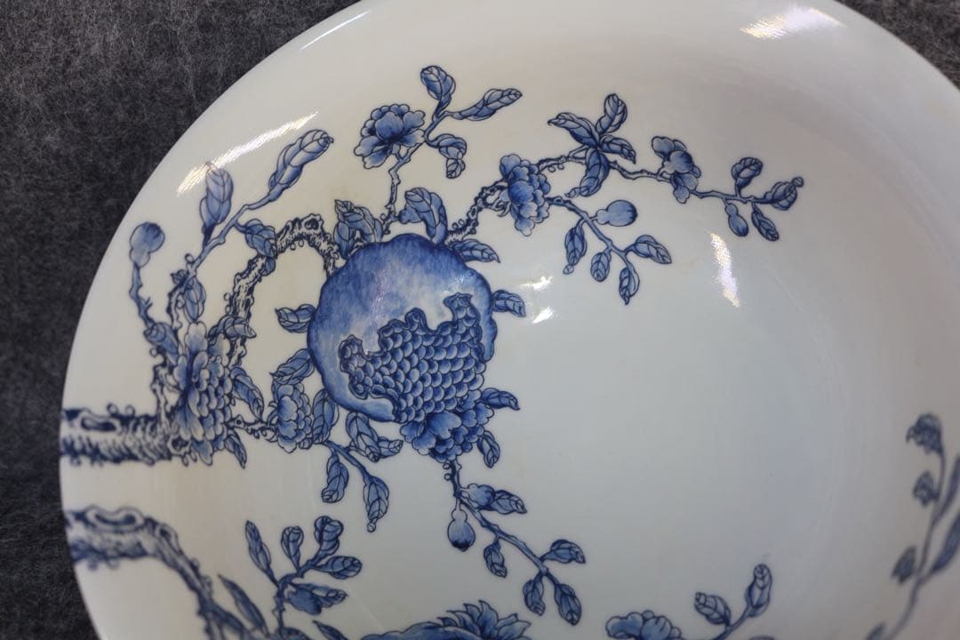 雍正年製　美品　お茶碗　お皿　釉上青花瓷 「過牆石榴文」碗　美品　レア