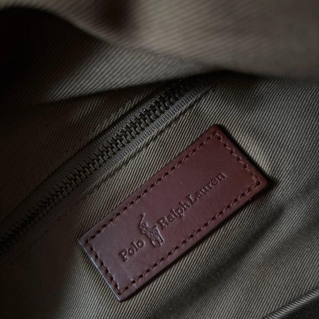 レア✨ラルフローレン 茶　チェック　ボストンバッグ　付属品 大きめ