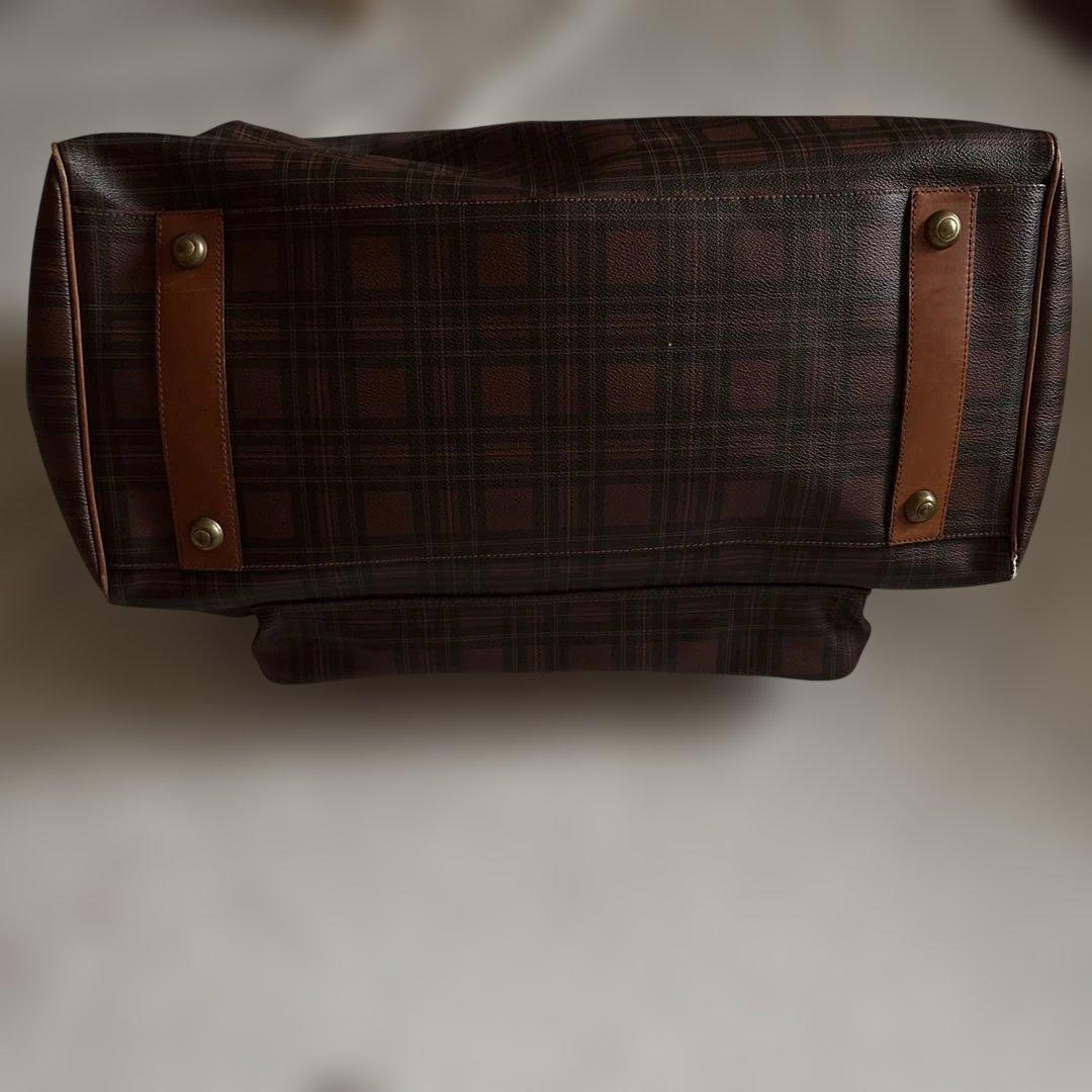 レア✨ラルフローレン 茶　チェック　ボストンバッグ　付属品 大きめ