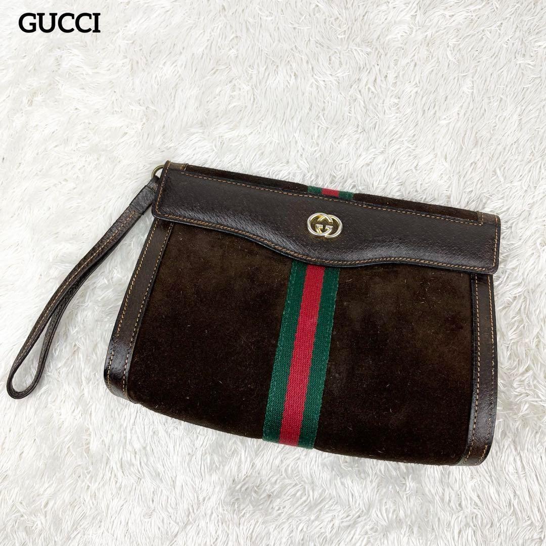 【希少】オールドグッチ シェリーライン インターロッキング クラッチバッグ