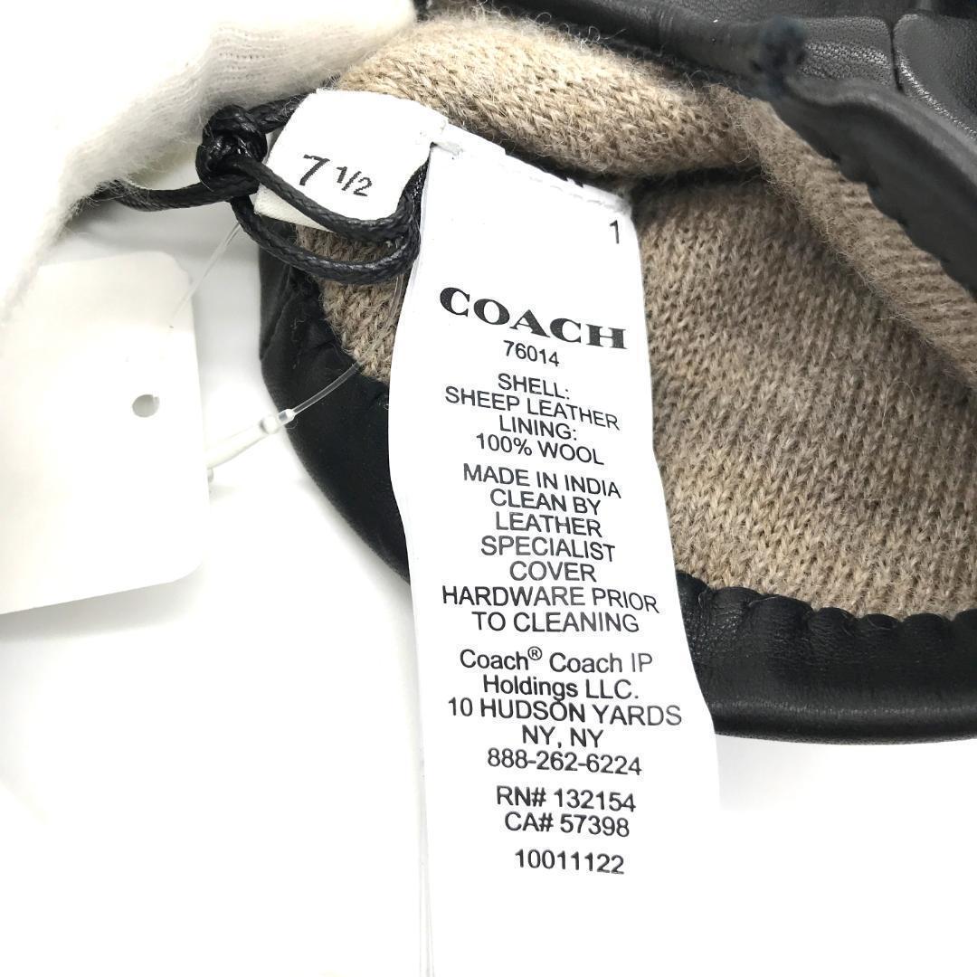 【新品未使用】COACH コーチ テックグローブ 手袋 レザー ウール