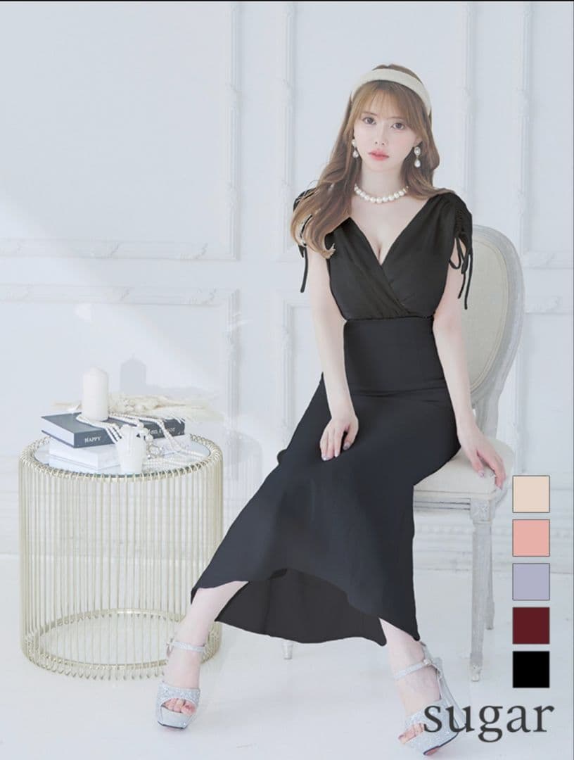 ROBE de FLEURS DEA. ロングドレス　ブラック　sugar