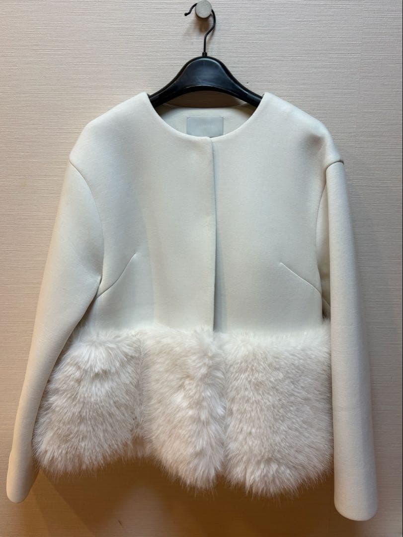 CELFORD セルフォード 裾ファーブルゾン オフホワイト 36