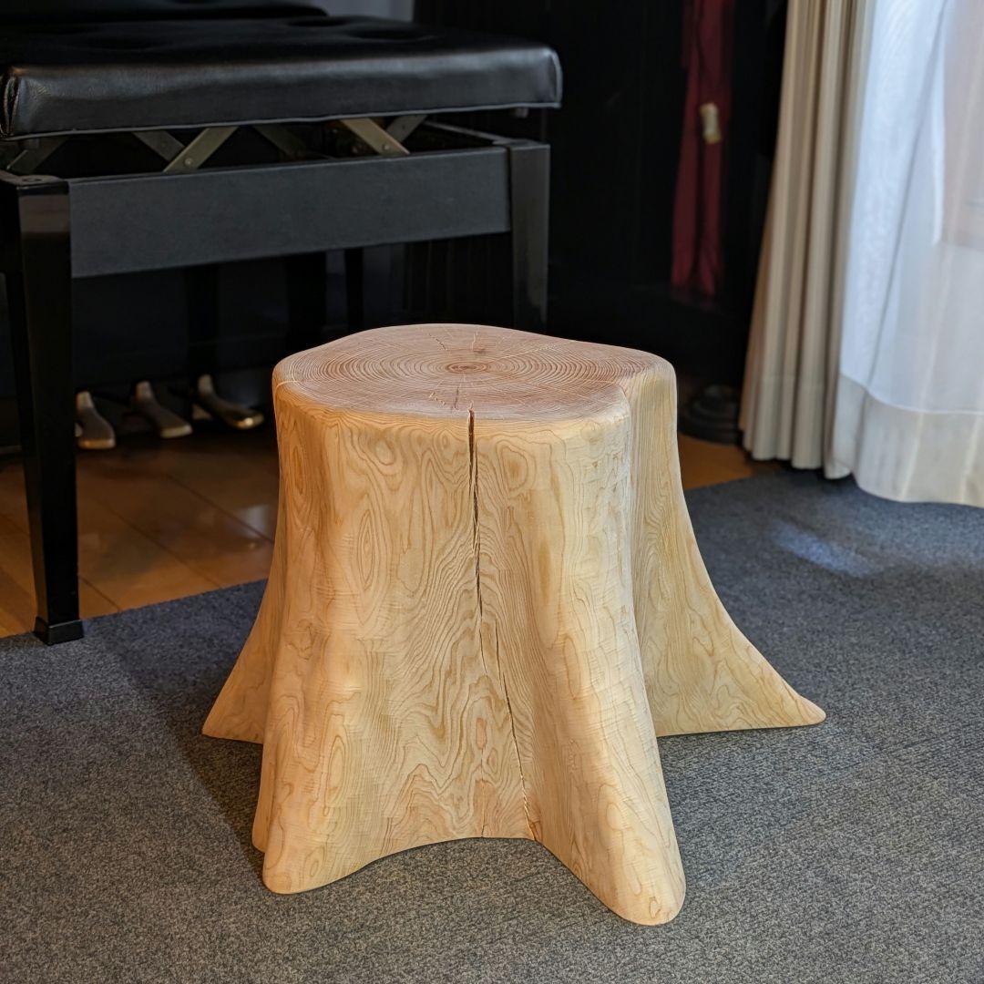 檜　切り株　丸太　椅子　スツール　 テーブル　高さ約31.5㎝