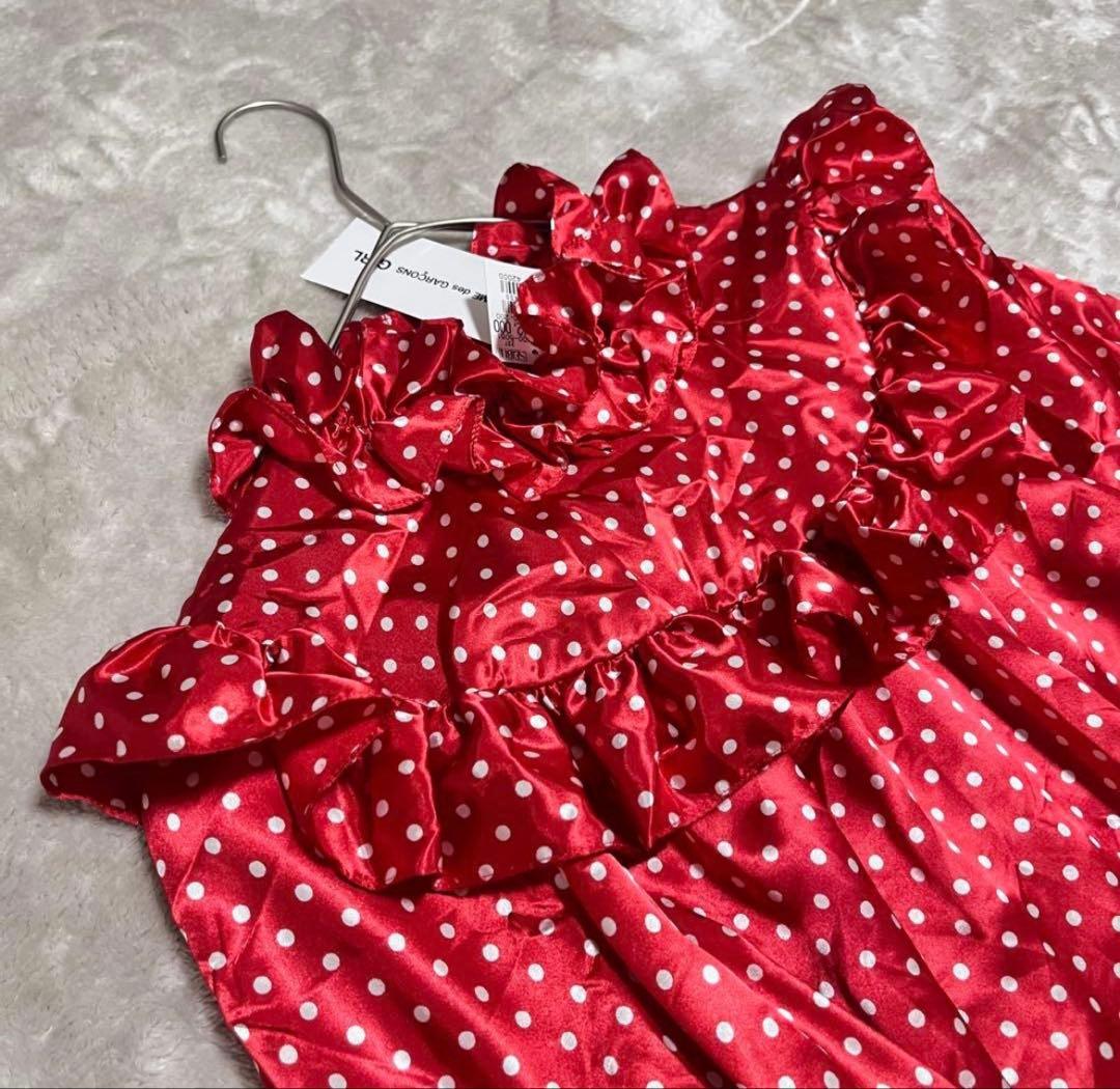 ぶぅちゃん　 ガール　24ss ドット　フリル　ブラウス　シワ加工