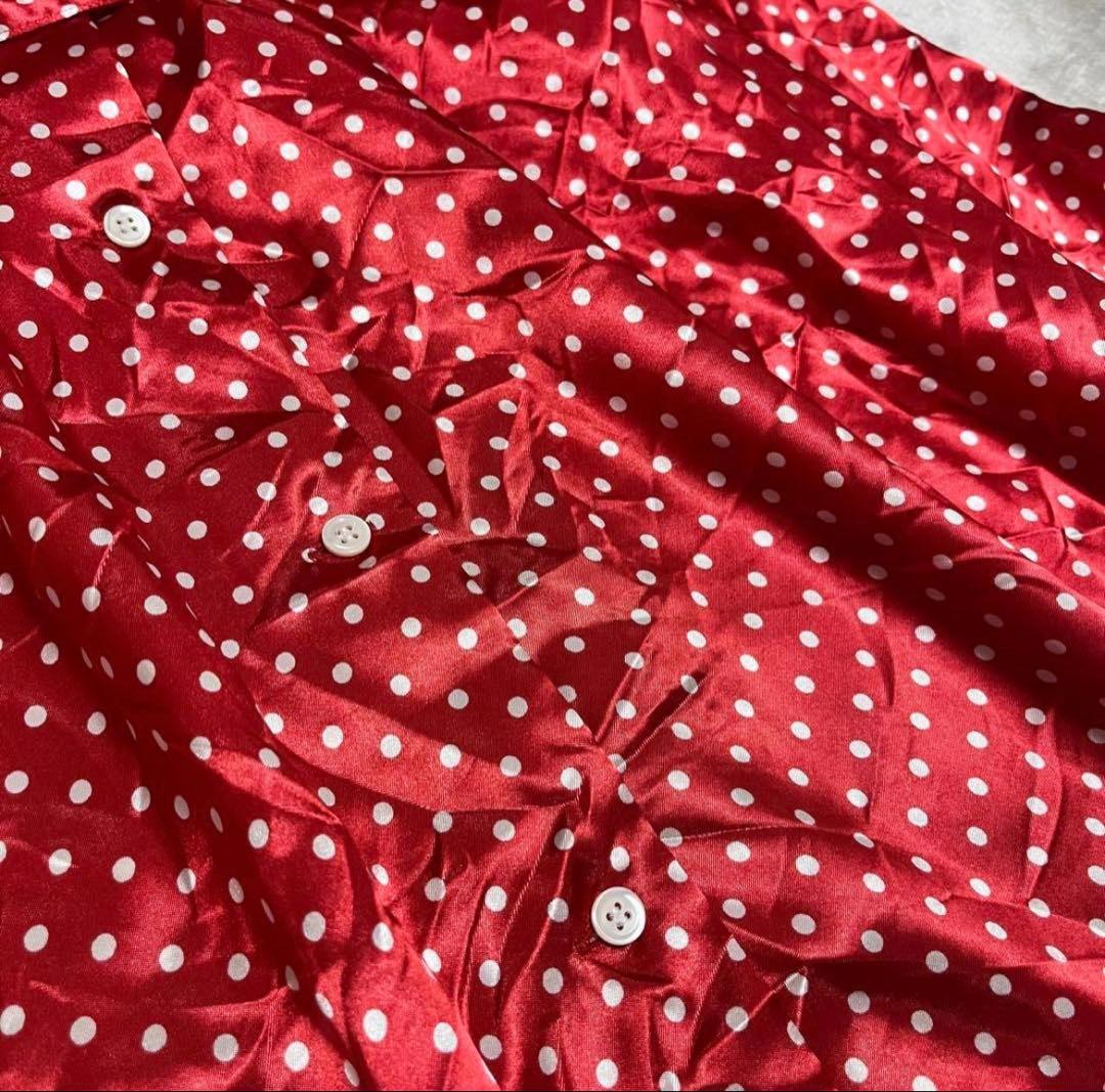 ぶぅちゃん　 ガール　24ss ドット　フリル　ブラウス　シワ加工