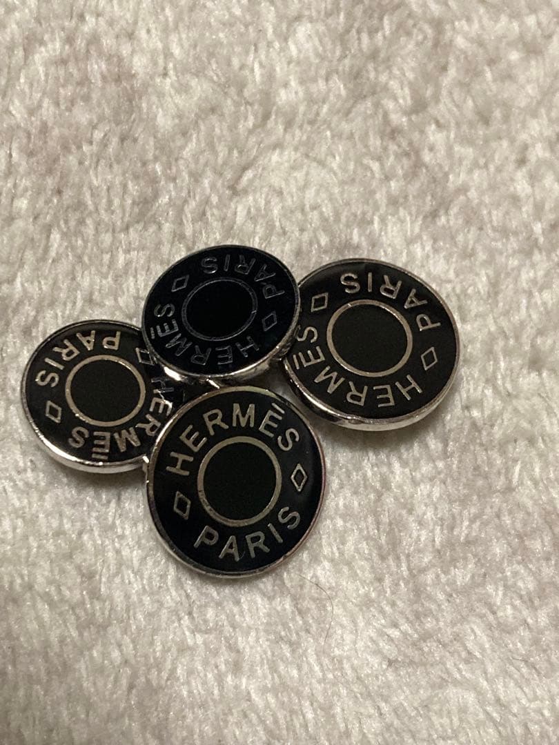 メ*長様 HERMES カフリンクス 黒 シルバー